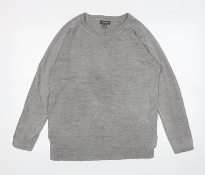 Primark Womens Grey Round Neck Acrylic Pullover Jumper Size M