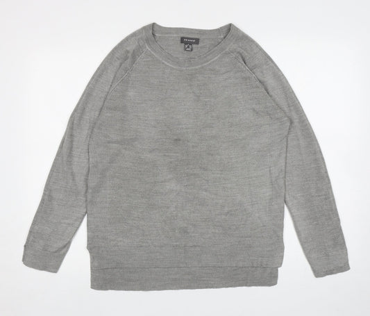 Primark Womens Grey Round Neck Acrylic Pullover Jumper Size M