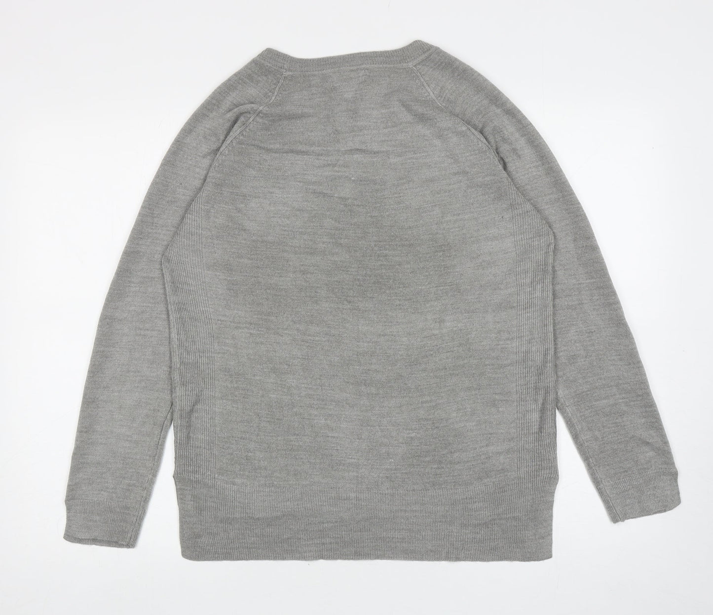 Primark Womens Grey Round Neck Acrylic Pullover Jumper Size M