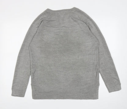 Primark Womens Grey Round Neck Acrylic Pullover Jumper Size M