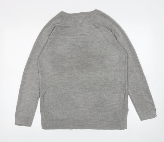 Primark Womens Grey Round Neck Acrylic Pullover Jumper Size M