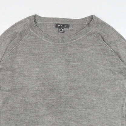Primark Womens Grey Round Neck Acrylic Pullover Jumper Size M