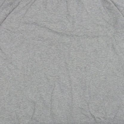 Nutmeg Mens Grey Round Neck Cotton Pullover Jumper Size L