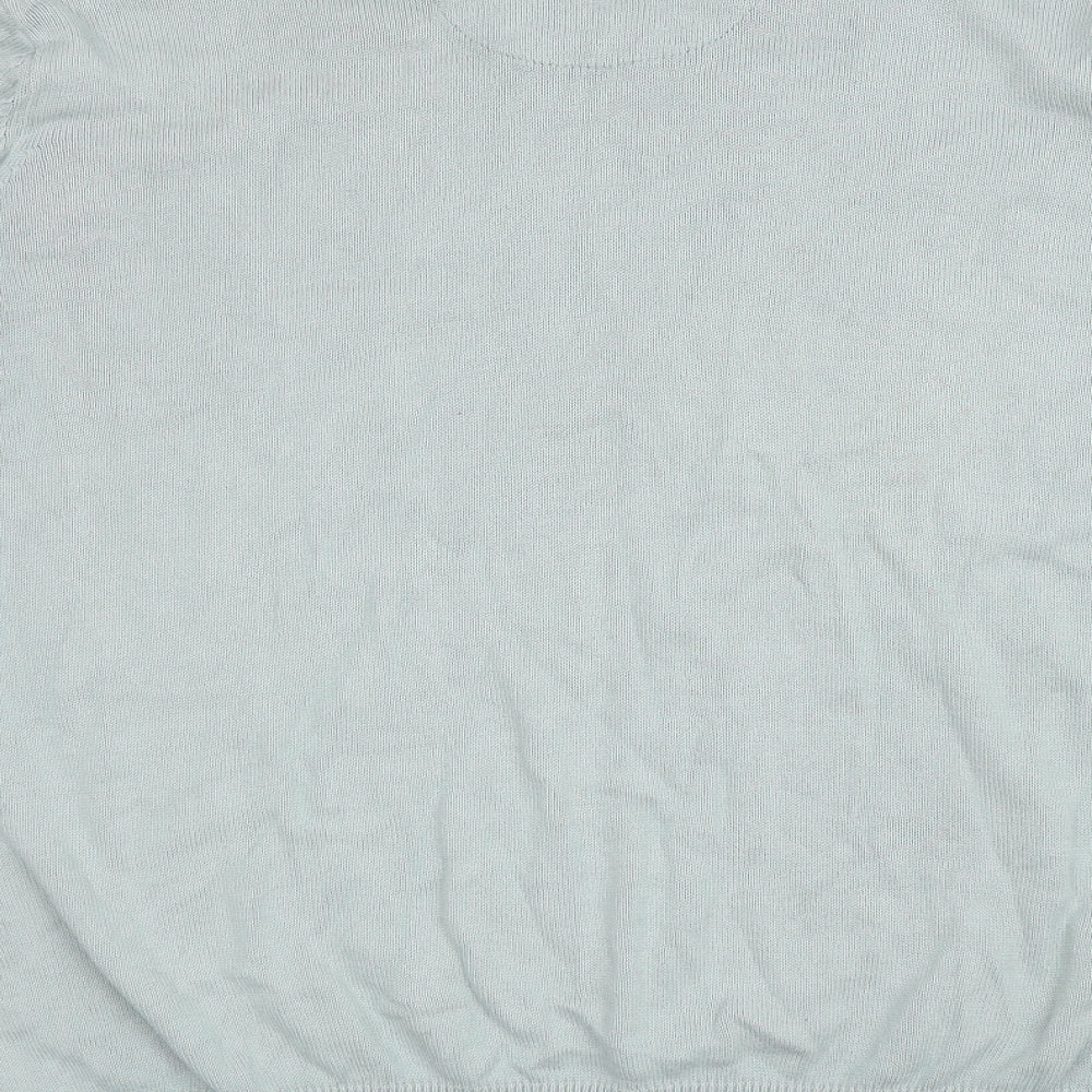 Preworn Mens Blue V-Neck Cotton Pullover Jumper Size 2XL