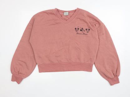 Primark Womens Pink Polyester Pullover Sweatshirt Size S Pullover - Minnie Mouse