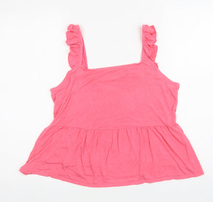 Womens UK Size 14 Peacocks Pink Basic Tank