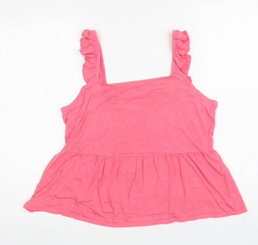 Womens UK Size 14 Peacocks Pink Basic Tank