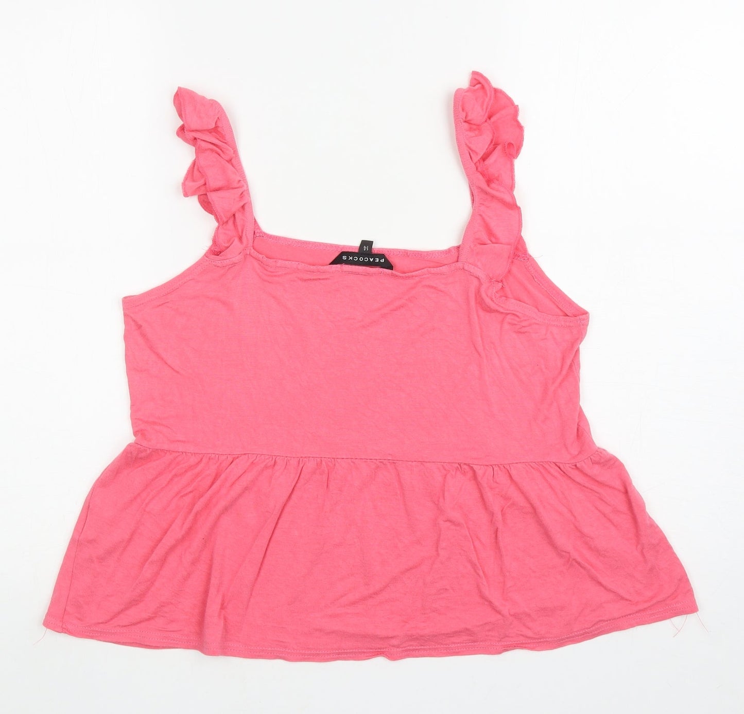 Womens UK Size 14 Peacocks Pink Basic Tank