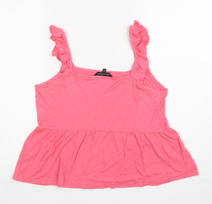 Womens UK Size 14 Peacocks Pink Basic Tank