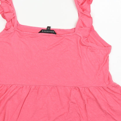 Womens UK Size 14 Peacocks Pink Basic Tank