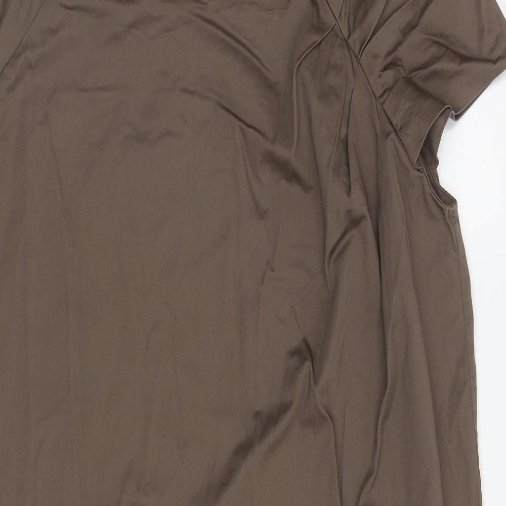 Gap Womens Brown Cotton Sheath Size M Round Neck Pullover