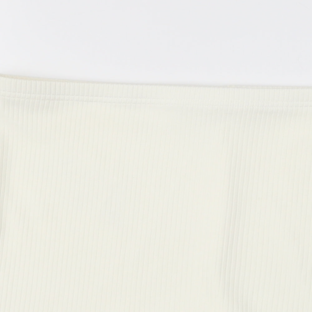 SheIn Womens Ivory Polyester Sweat Shorts Size L L3 in Regular Drawstring