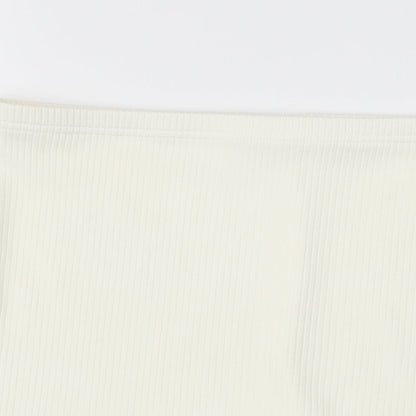 SheIn Womens Ivory Polyester Sweat Shorts Size L L3 in Regular Drawstring