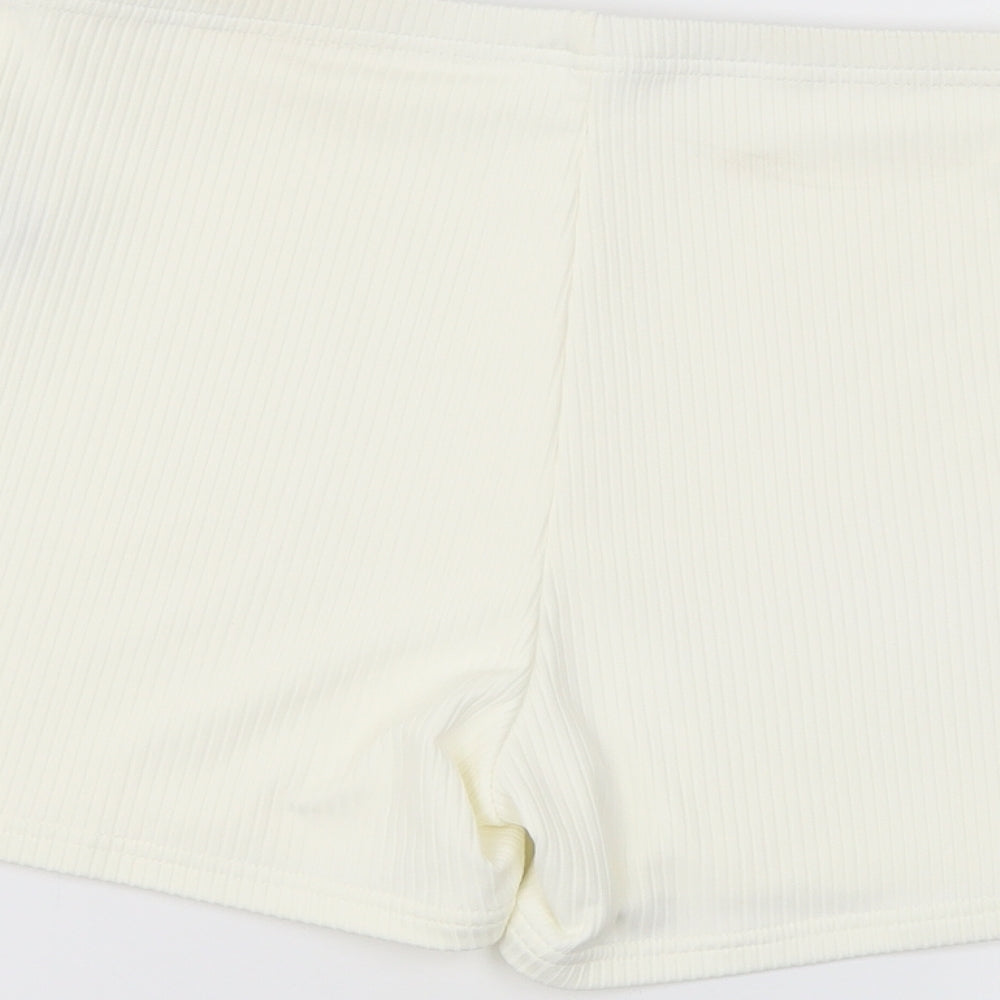 SheIn Womens Ivory Polyester Sweat Shorts Size L L3 in Regular Drawstring
