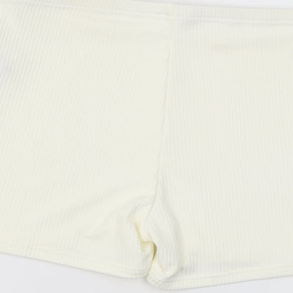 SheIn Womens Ivory Polyester Sweat Shorts Size L L3 in Regular Drawstring