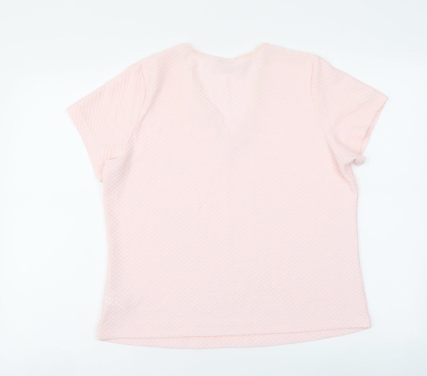 Berkertex Womens Pink Polyester Basic T-Shirt Size 14 V-Neck