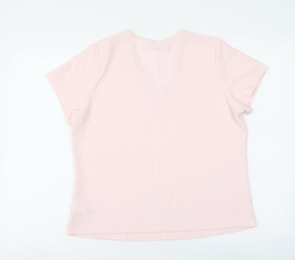 Berkertex Womens Pink Polyester Basic T-Shirt Size 14 V-Neck