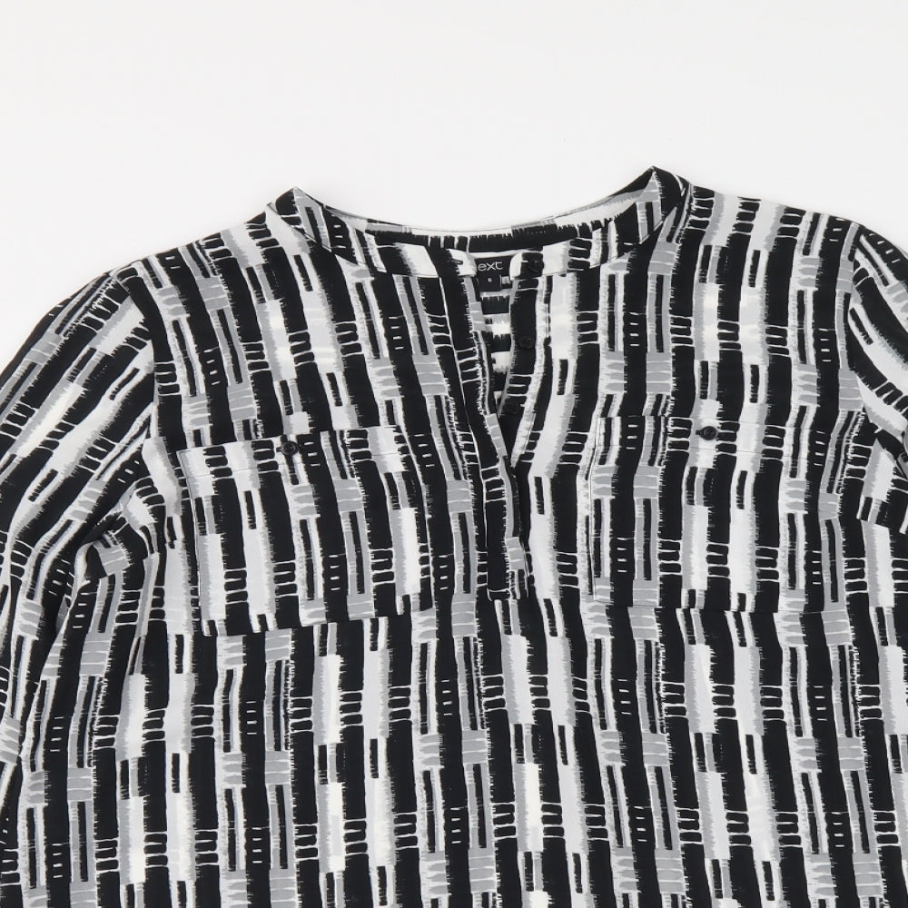 Womens UK Size 6 NEXT Black Basic Button-Up