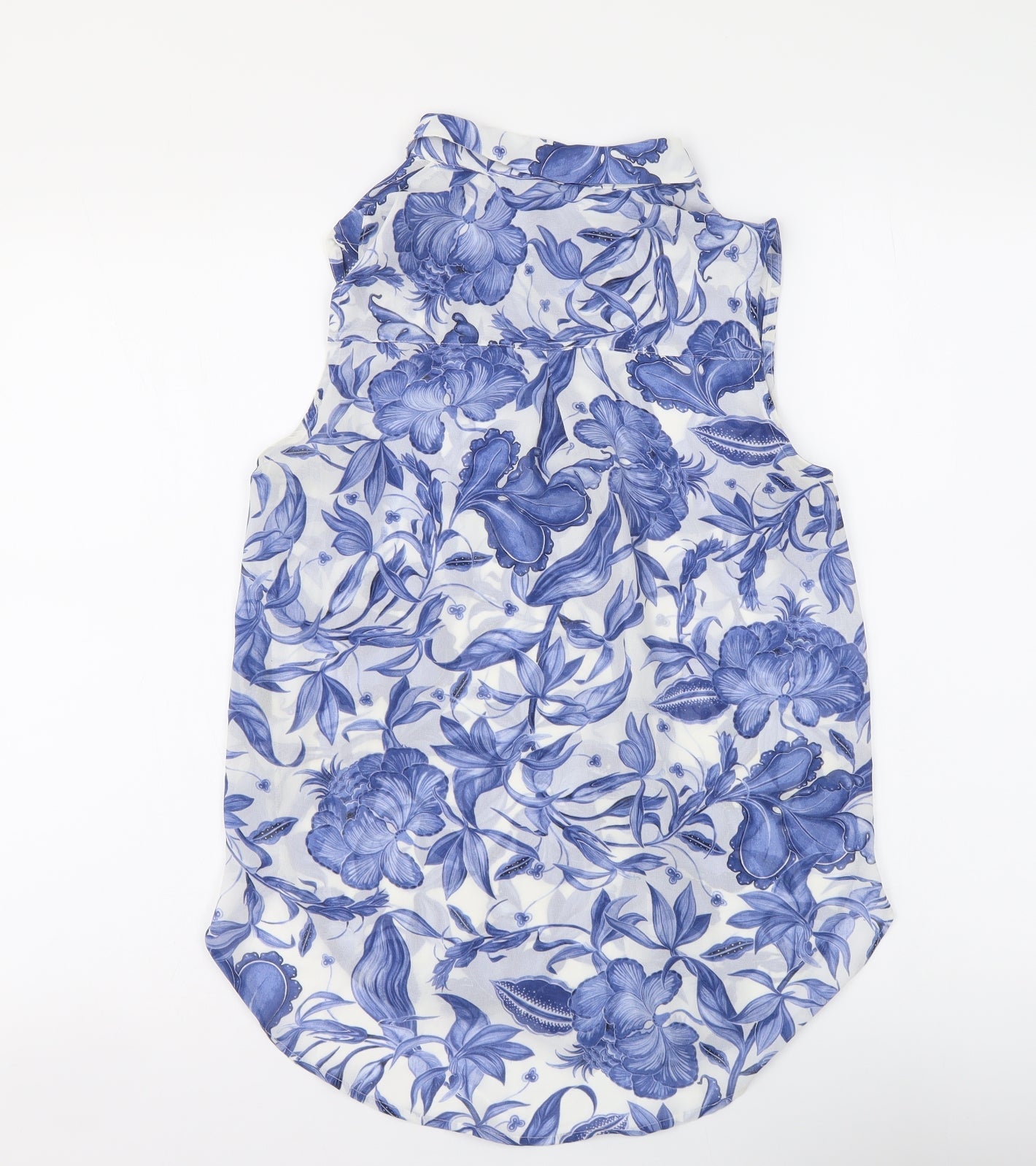 Womens UK Size 4 H&M Blue Basic Button-Up