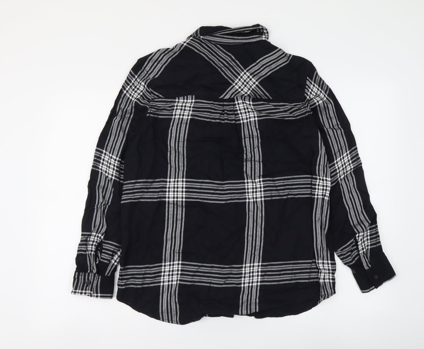 Womens UK Size 8 Marks and Spencer Black Basic Button-Up