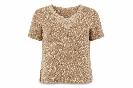 Womens UK Size 14 Roman Beige Basic Blouse