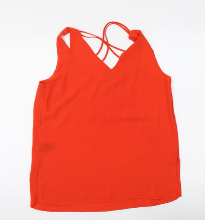 Papaya Womens Red Polyester Camisole Tank Size 10 V-Neck