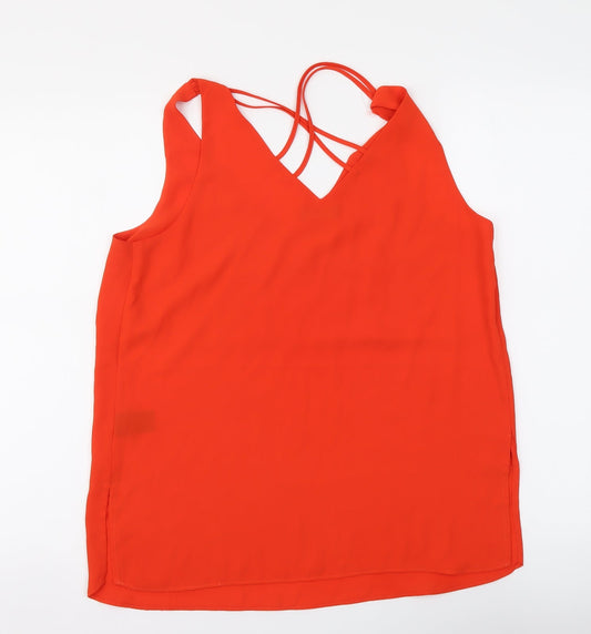 Papaya Womens Red Polyester Camisole Tank Size 10 V-Neck