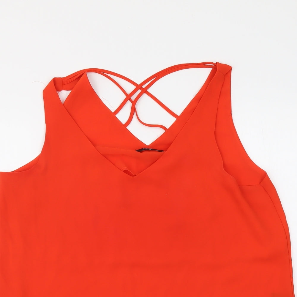 Papaya Womens Red Polyester Camisole Tank Size 10 V-Neck