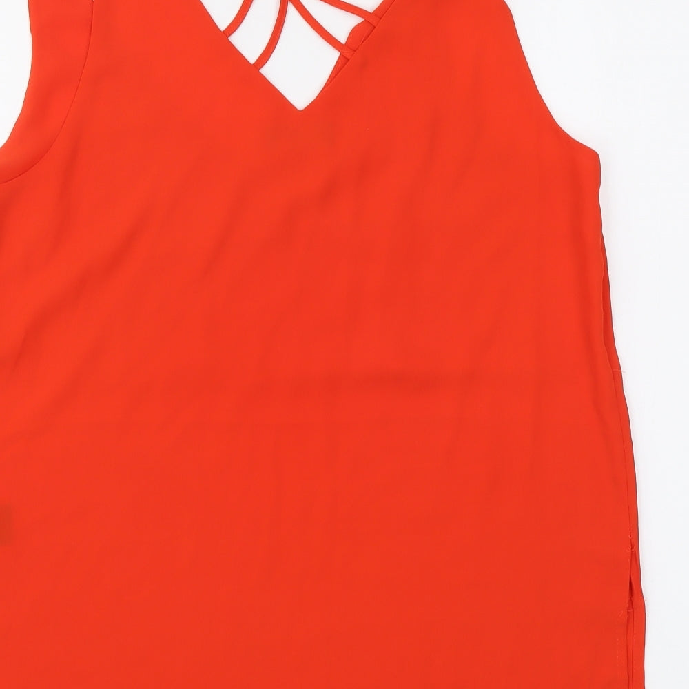 Papaya Womens Red Polyester Camisole Tank Size 10 V-Neck