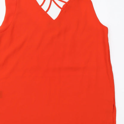 Papaya Womens Red Polyester Camisole Tank Size 10 V-Neck