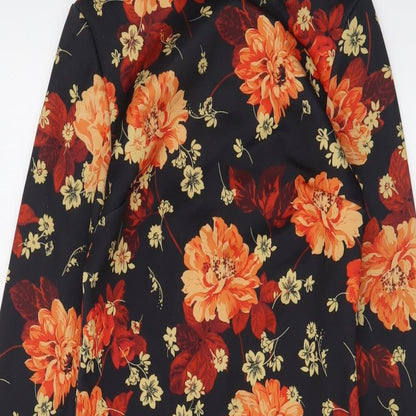 Missguided Womens Beige Floral Polyester Bodycon Size 8 High Neck Zip