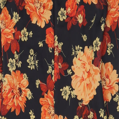 Missguided Womens Beige Floral Polyester Bodycon Size 8 High Neck Zip