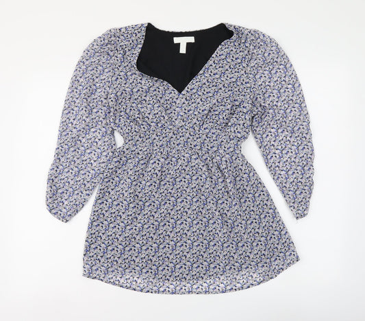 Womens UK Size S H&M Blue Basic Blouse