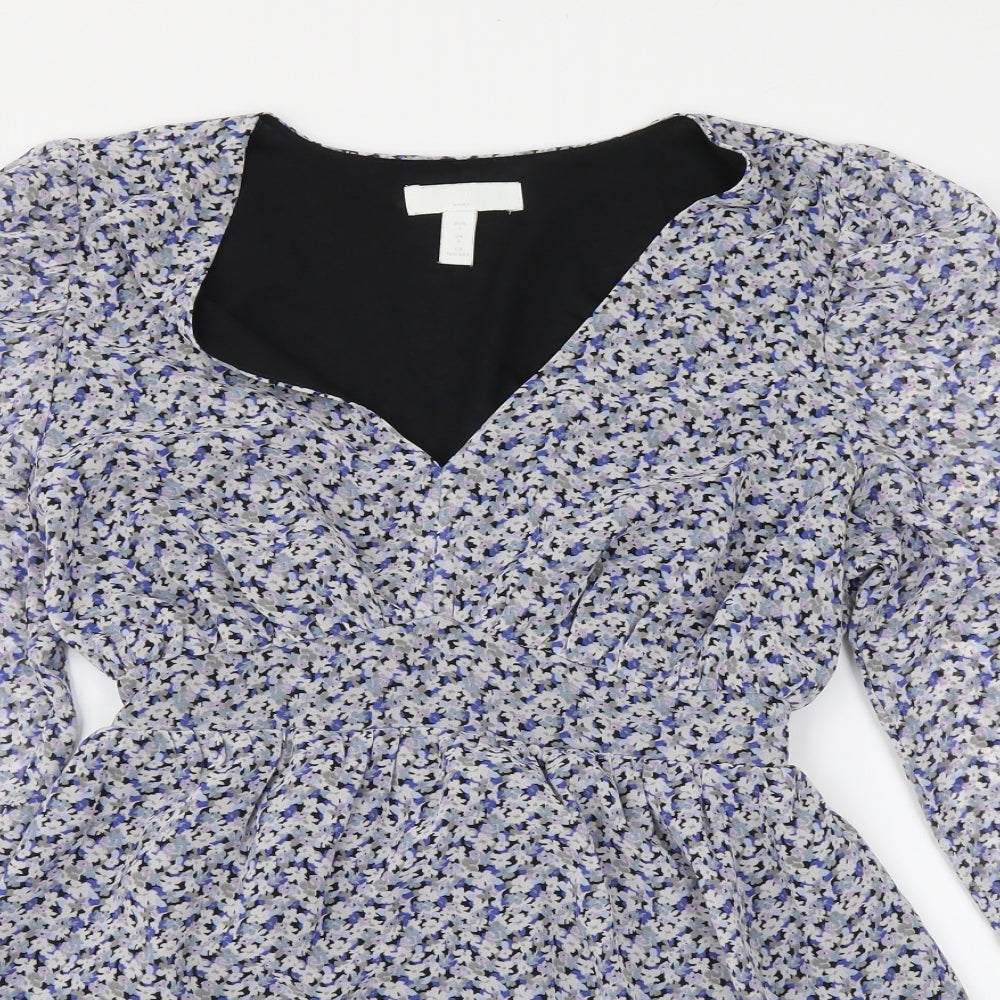 Womens UK Size S H&M Blue Basic Blouse