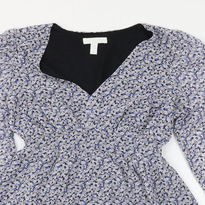 Womens UK Size S H&M Blue Basic Blouse