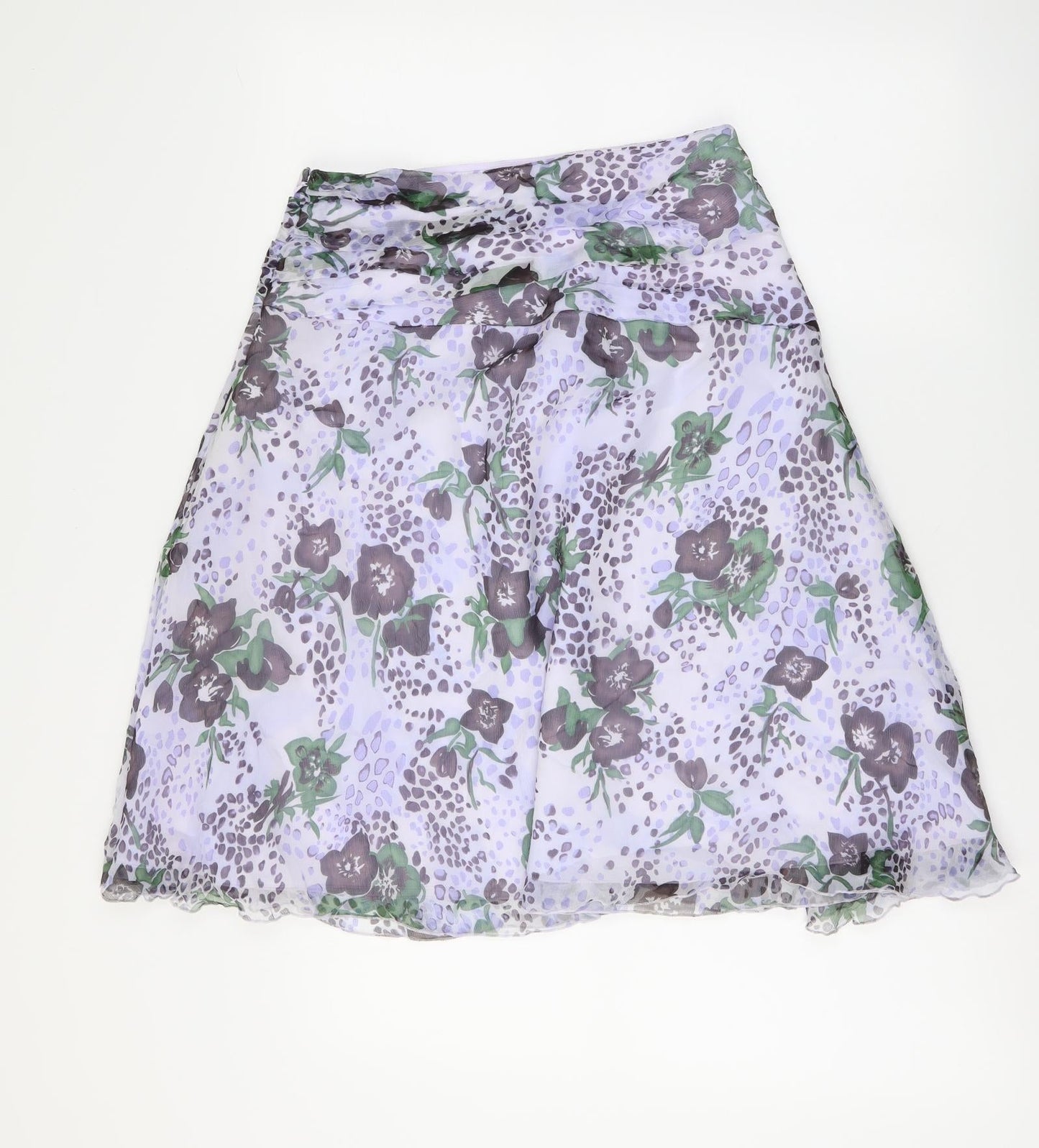 Nougat Womens Purple Floral Polyester A-Line Skirt Size 28 in Zip