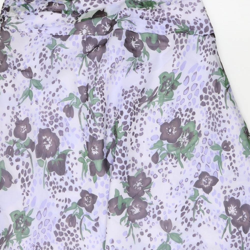 Nougat Womens Purple Floral Polyester A-Line Skirt Size 28 in Zip