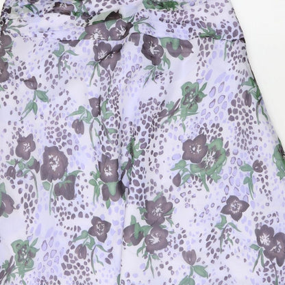 Nougat Womens Purple Floral Polyester A-Line Skirt Size 28 in Zip