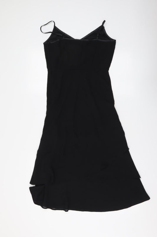 H&M Womens Black Polyester A-Line Size 4 V-Neck Pullover