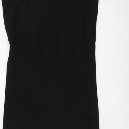 H&M Womens Black Polyester A-Line Size 4 V-Neck Pullover
