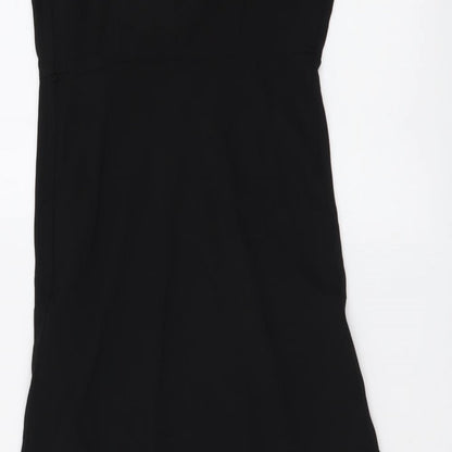 H&M Womens Black Polyester A-Line Size 4 V-Neck Pullover