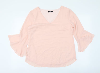Womens UK Size 10 Wallis Pink Basic Blouse