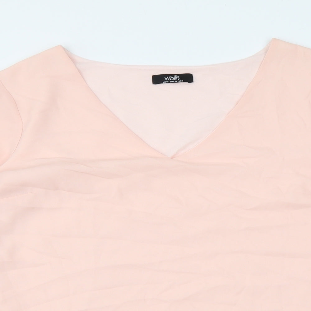 Womens UK Size 10 Wallis Pink Basic Blouse