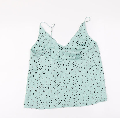 Womens UK Size 8 Topshop Green Camisole Tank