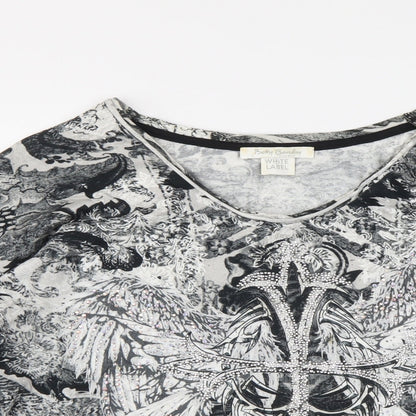 Betty Barclay Womens Black Geometric Polyester Basic Blouse Size M Round Neck