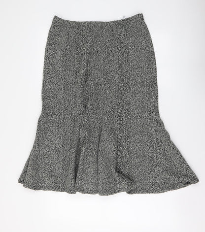 Nightingales Womens Grey Acrylic Trumpet Skirt Size 14 Drawstring