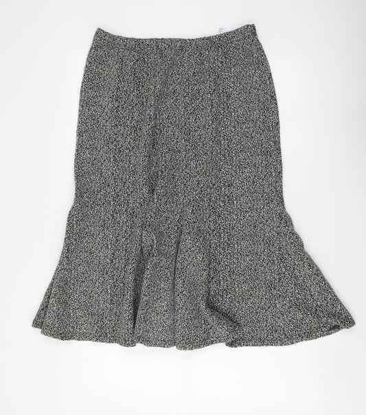 Nightingales Womens Grey Acrylic Trumpet Skirt Size 14 Drawstring