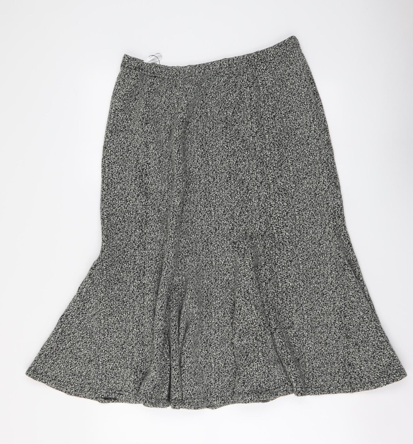 Nightingales Womens Grey Acrylic Trumpet Skirt Size 14 Drawstring