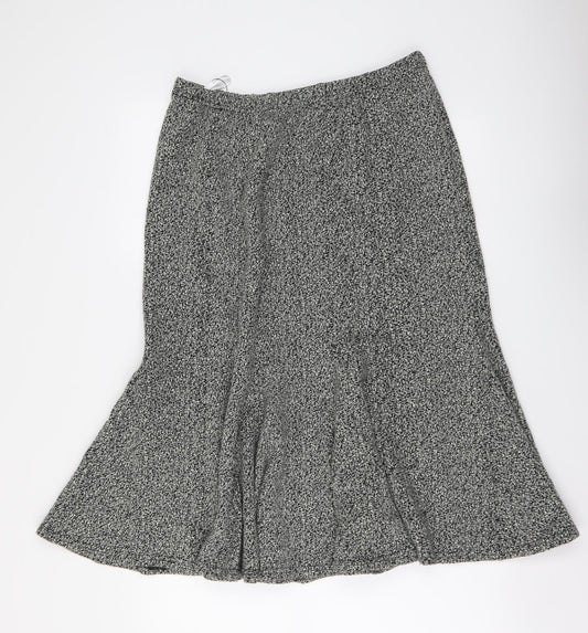 Nightingales Womens Grey Acrylic Trumpet Skirt Size 14 Drawstring