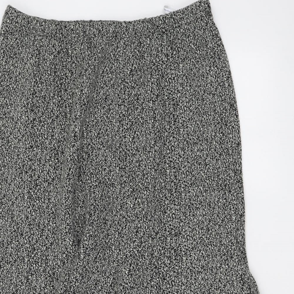 Nightingales Womens Grey Acrylic Trumpet Skirt Size 14 Drawstring